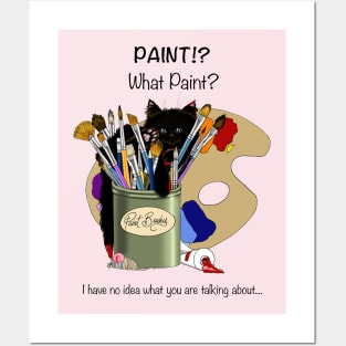Paint Brush Kitten Posters and Art